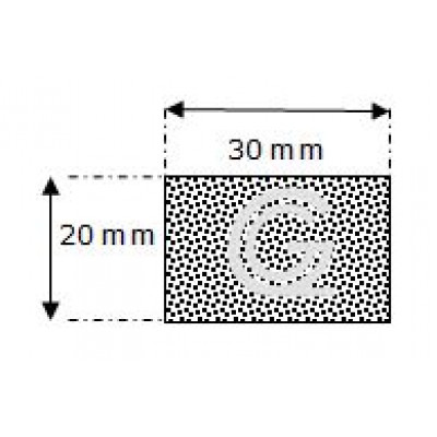 Rechthoekig mosrubber snoer | 20 x 30 mm | per meter